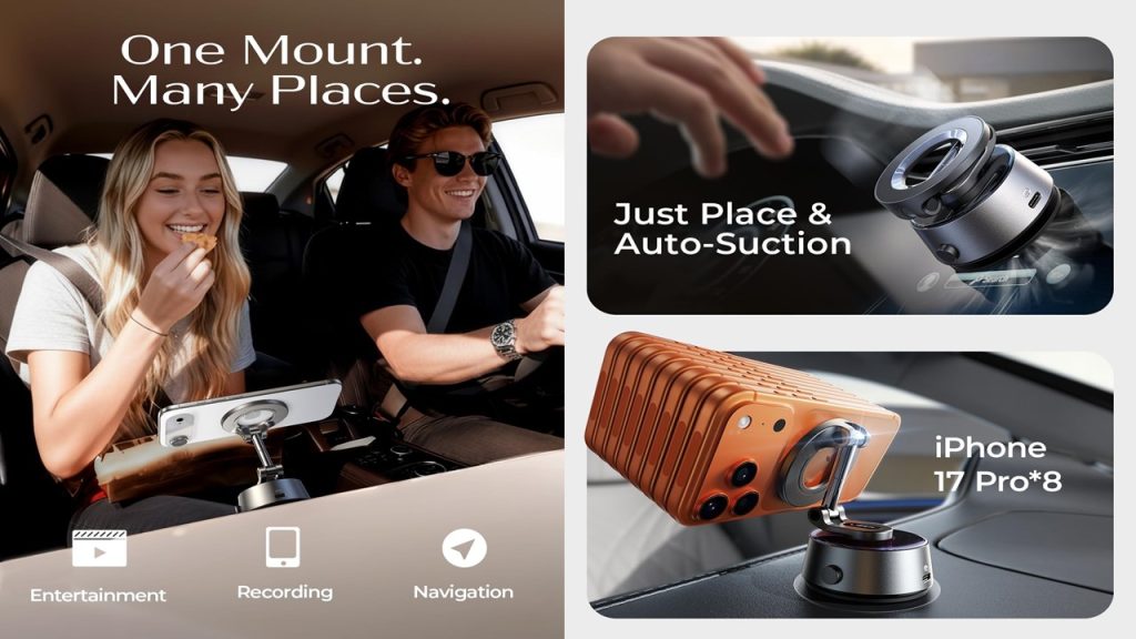 LISEN SuctionPro Phone Holder for Car 